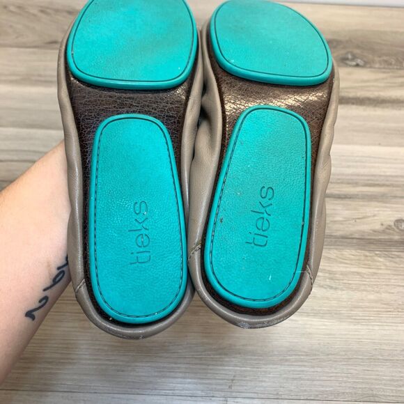 Tieks By Gavrieli Women Size 9 Comfortable Ballet Flats Taupe Leather Shoes - Picture 8 of 10
